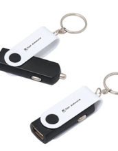 CU6395-C SWIVEL USB KEY CHAIN CAR CHARGER